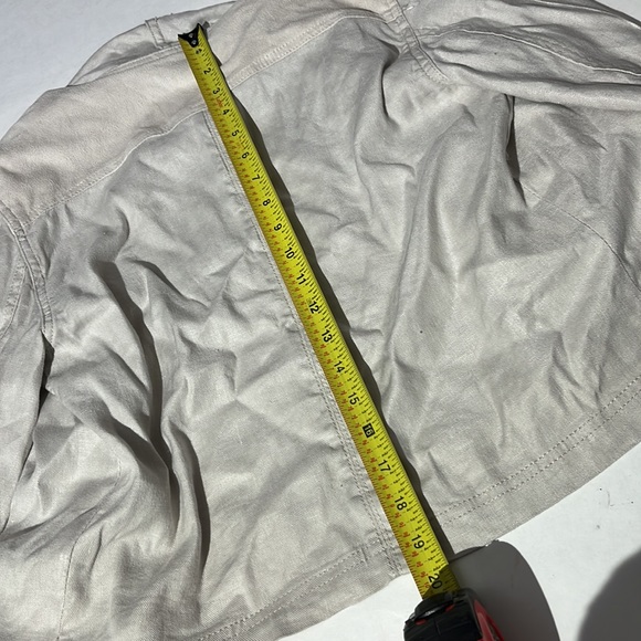 Anthropologie shacket lightweight jacket womens small cream moto open hang linen - Picture 10 of 10